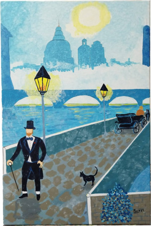  UN CILINDRO, UN FIORE E UN FRACK  (90x60) 